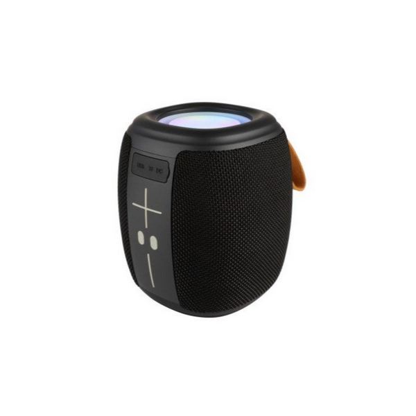 Bocina Perfect Choice Novel Drum Inalámbrica Bluetooth TWS RGB Color Negro