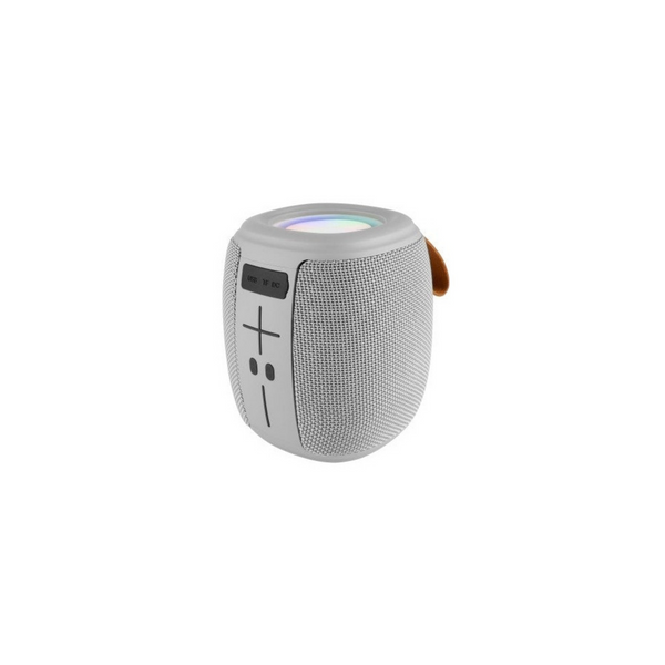 Bocina Perfect Choice Novel Drum Inalámbrica Bluetooth TWS RGB Color Gris