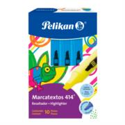 Marcador Resaltador Pelikan 414 Color Azul C/10 Pzas