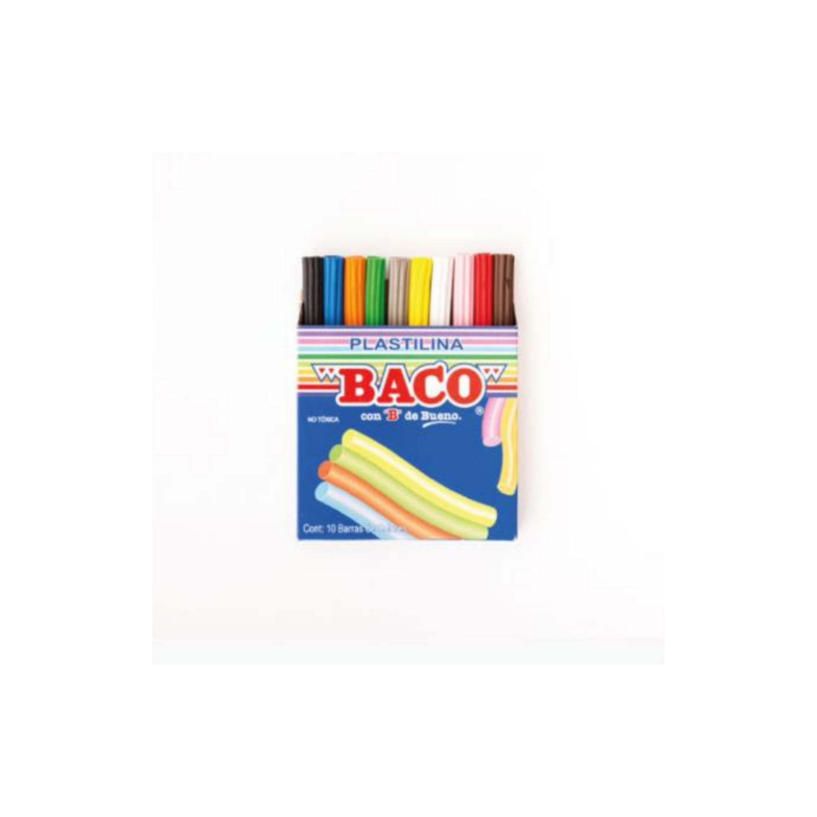 PLASTILINA FLUORECENTE BACO CAJA C/10 BARRITAS