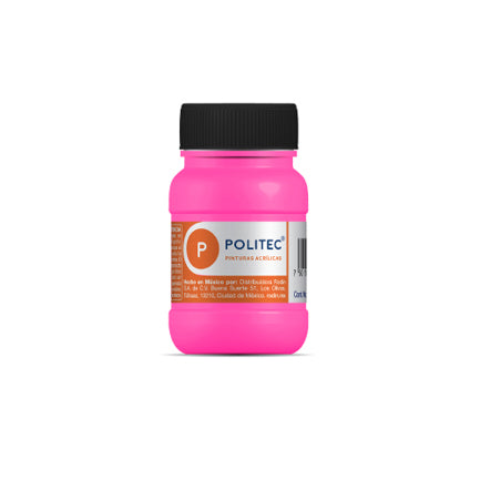 Pintura Acrilica Politec Rosa fluorescente 100ml No 806 Caja c/6 piezas