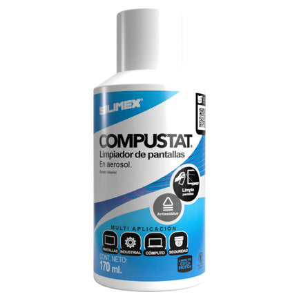 LIMPIADOR ANTIESTÁTICO PARA PANTALLAS EN AEROSOL SILIMEX COMPUSTAT 170ML
