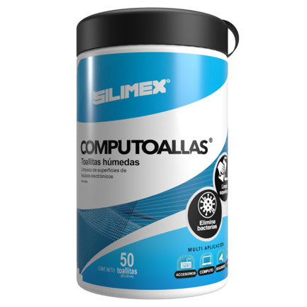 TOALLAS HÚMEDAS LIMPIADORAS SILIMEX COMPUTOALLAS C/50PZ