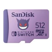 Memoria SanDisk Pokemon Gengar MicroSDXC UHS-I U3 de 512GB para Nintendo Switch Color Morado