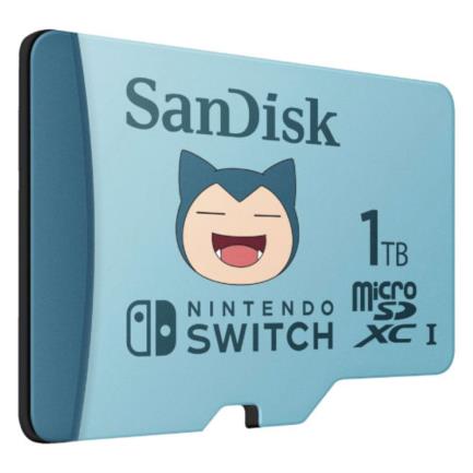 Memoria SanDisk Pokemon Snorlax MicroSDXC UHS-I de 1TB para Nintendo Switch Color Azul