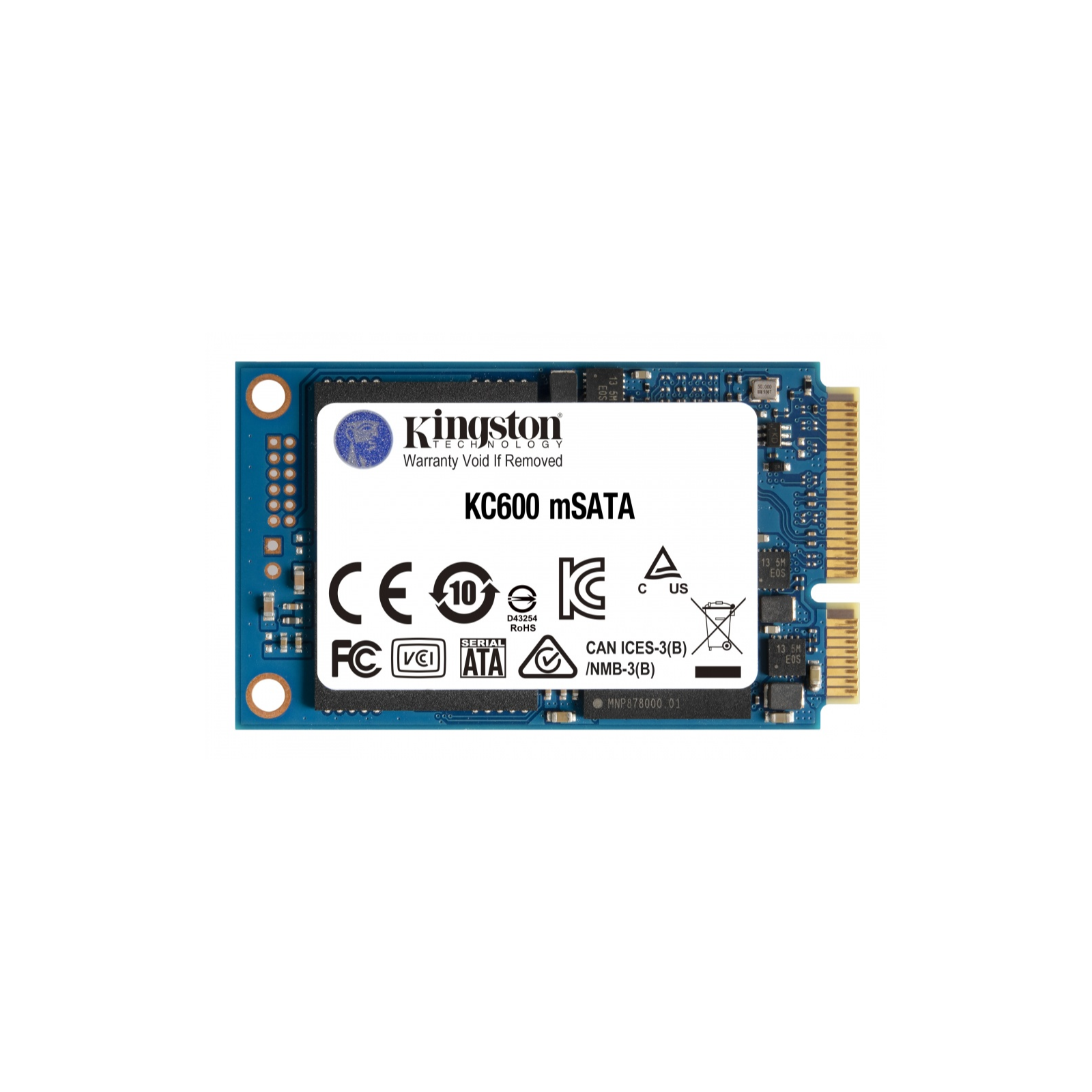 Unidad de Estado Sólido SSD Kingston KC600 512GB MSATA3 NAND 3D TLC