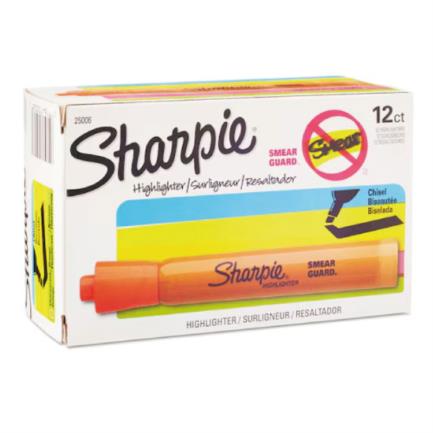 Resaltador Sharpie Tank Color Naranja c/12 piezas