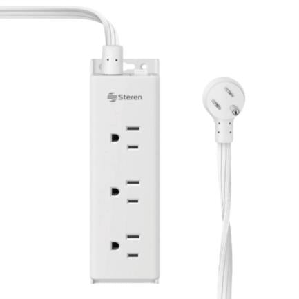 Tira Multicontacto Steren de 9 Salidas Longitud 1.1m Blanco