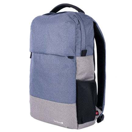 Mochila Strong Azul Techzone Oscuro Portalaptop 15 6 Pulgadas Conector USB Externo Cierres Metalicos Autorreparables