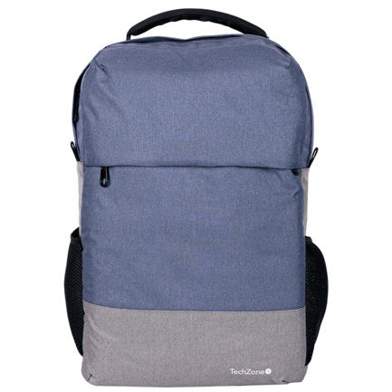 Mochila Strong Azul Techzone Oscuro Portalaptop 15 6 Pulgadas Conector USB Externo Cierres Metalicos Autorreparables