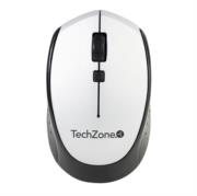 Mouse Óptico TechZone Inalámbrico 800 a 1600 DPI Ajustable 4 Botones Ambidiestro Win/MAC Color Plata