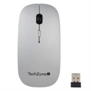 Mouse Inalámbrico TechZone Batería Recargable 1600dpi 4 Botones C/Mouse Pad Color Plata