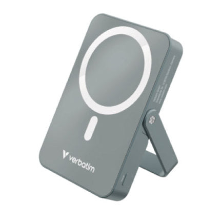 Cargador Verbatim Charge and Go Power Bank Carga Inalámbrica 10000mAh Magnetica Color Gris