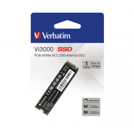 Disco Interno Verbatim SSD Vi3000 PCIe NVMe de M.2 2280 y 1 TB