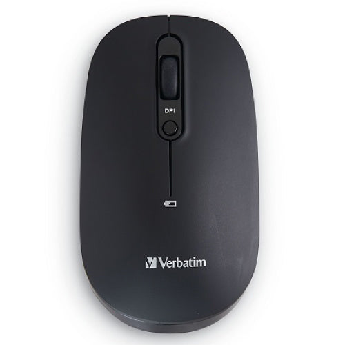 Mouse VERBATIM Inalambrico Recargable Multidispositivo USB-C a USB-A  Negro
