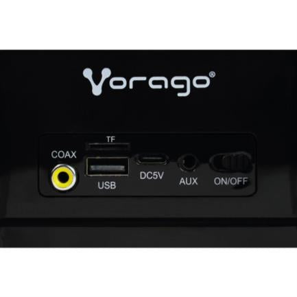 BARRA DE SONIDO PORTATIL VORAGO BSP-450 BT/TF/AUX 3.5MM/USB/COAXIAL RGB TIPOC 2x5W RMS CONTROL REMOTO