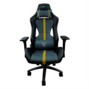 Silla Game Factor CGC650 Tapizado Automotriz Reclinable Descansa Brazos 4D Altura Ajustable Frenos Color Negro-Amarillo