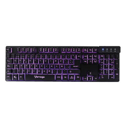 Teclado Vorago KB-502 Multimedia Iluminado RGB USB Color Negro