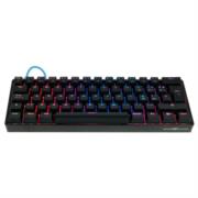 Teclado Mecánico Game Factor KBG560 RGB Teclas Extras Blue Intercambiables Blue Switch USB Color Negro