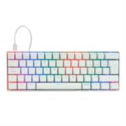 Teclado Mecánico Game Factor KBG560 RGB Teclas Extras Pink Red Intercambiables Red Switch USB Color Blanco