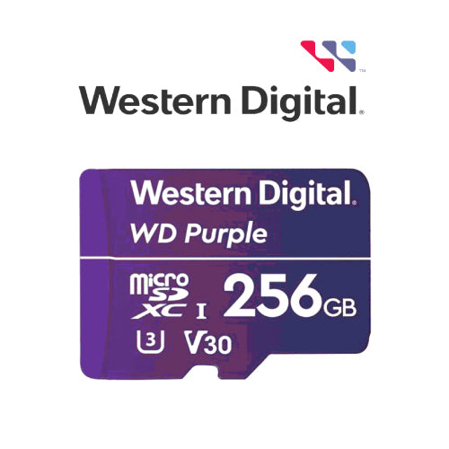 Memoria Micro SD Western Digital Purple WDD256G1P0C 256 GB Micro SC QD101- 1UHS Clase 10 para videovigilancia