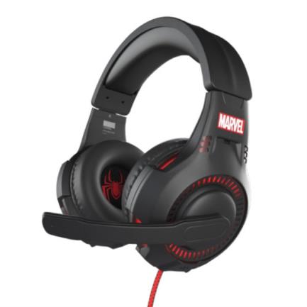 Audífonos Gamer XTech Diadema Edición Spider-Man Cableados con Micrófono Giratorio y Perilla de Control Negro/Rojo