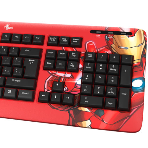 Teclado XTech Full Size Iron Man XTK-M401IM - Teclas multimedia - Español - Conexion USB