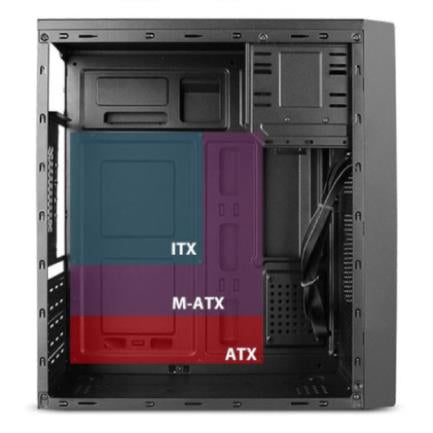 Gabinete Stylos Midi-Tower ATX/Micro-ATX/Mini-ITX USB 3.0 con Fuente de 500W sin Ventiladores Instalados Negro