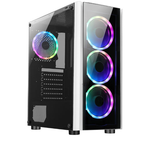 Gabinete Xzeal XZ110 Midi-Tower ATX/Micro-ATX/Mini-ITX USB 2.0/3.0 sin Fuente 3 Ventiladores Instalados Negro/Blanco