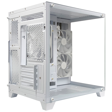 Gabinete Xzeal Panzer II Cubo M-ATX/ITX 2xUSB1.0 + 1x USB3.0 + 3.5 mm + 3 Fans ARGB Blanco