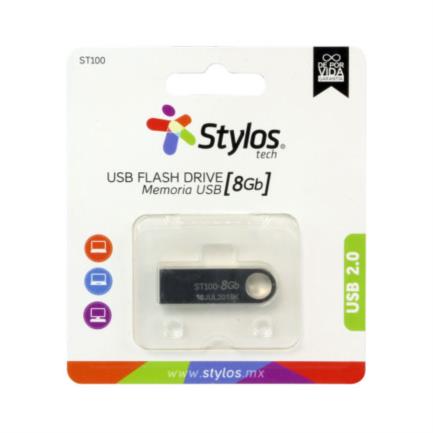 Memoria USB Stylos Tech STMUSB1B 8 GB 2.0 Metálica