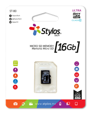Memoria Micro SD Stylos 16GB S/A Clase 10