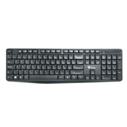 Teclado Stylos Tech Inalámbrico Ergonómico USB Color Negro