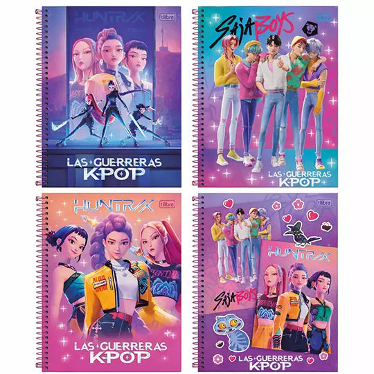 Cuaderno Tilibra profesional espiral, cu adro chico, guerreras k-po 80 hojas 1