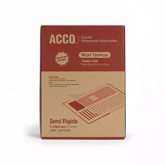 Mica térmica ACCO carta 5 milésimas 50 p iezas