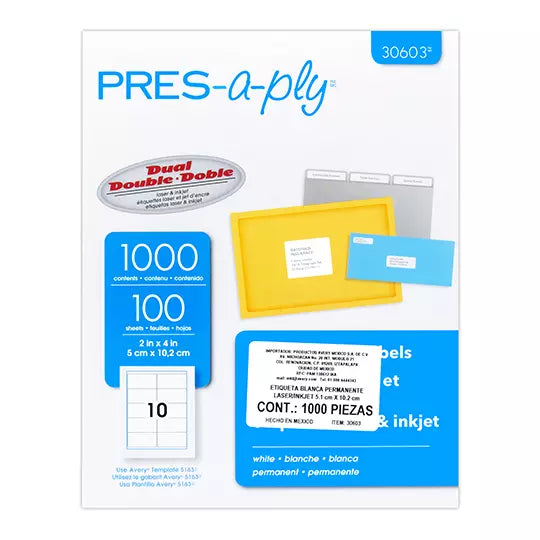 Etiqueta tecnología laser/inkjet AVERY c olor blanco
