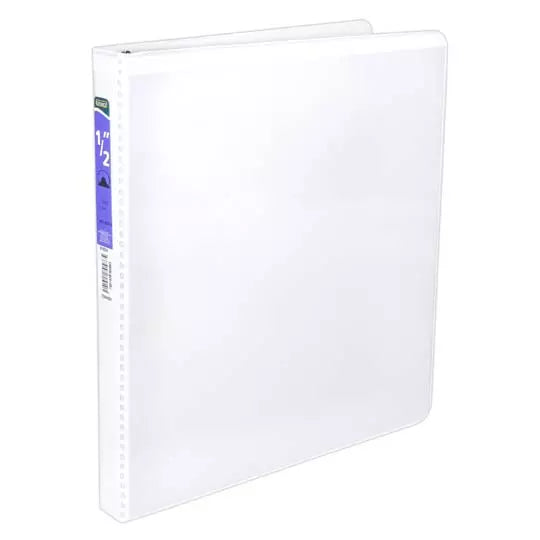 Carpeta panorámica con cristal Kinera ca rta herraje 1/2 pulgada "O" color blanco