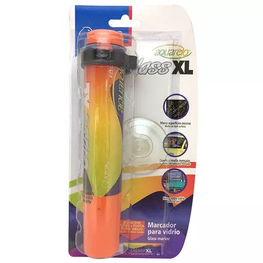 Marcador para vidrio Aquarelo Glass XL p unta cincel 16 mm color naranja blíster