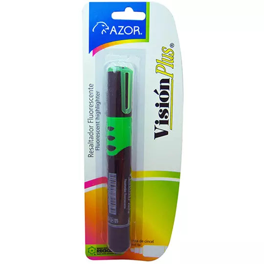 Resaltador de texto Vision Plus punta ci ncel 6 mm color verde blíster