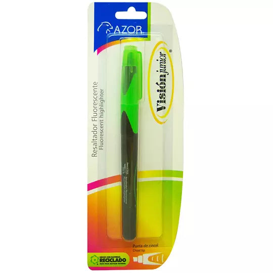Resaltador de texto Vision Junior punta cincel 4 mm color verde blíster