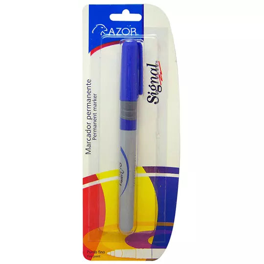 Marcador permanente fino Signal punta ba la 1.5 mm color azul blíster