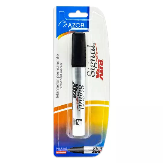 Marcador permanente Signal Xtra punta ci ncel 6 mm color negro blíster