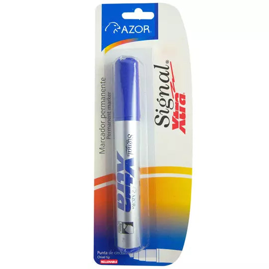 Marcador permanente Signal Xtra punta ci ncel 6 mm color azul blíster