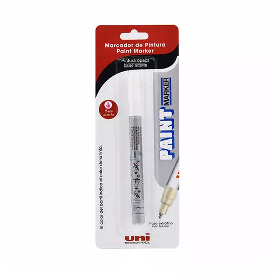 Marcador permanente UniPaint punto extra fino 1 mm color plata blíster