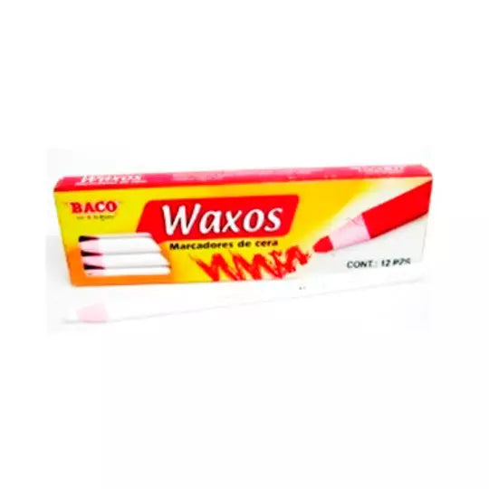 Marcador de cera BACO Waxos color blanco caja con 12 piezas