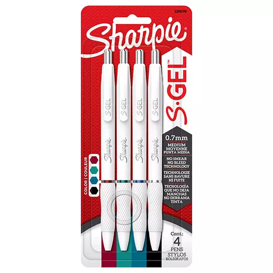 Bolígrafo Sharpie S-gel Classic blister con 4 piezas colores surtidos