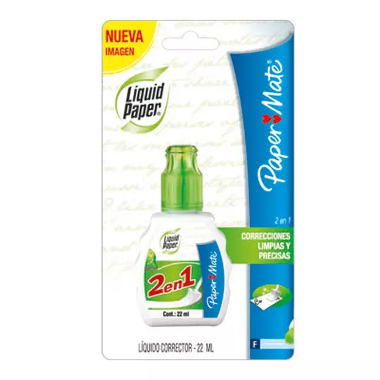 Corrector viceversa Liquido Paper 2en1 e sponja aplicadora y punta tipo pluma 1 p
