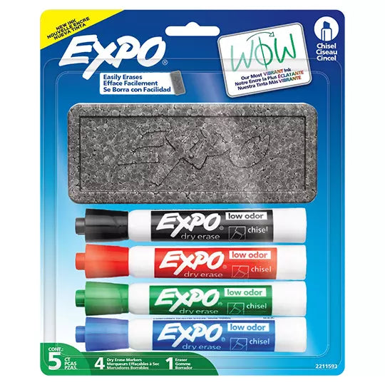 Marcador para pizarron Expo colores basi cos blister con 5 piezas