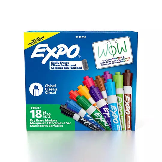 Marcador para pizarron Expo colores surt idos caja con 18 piezas