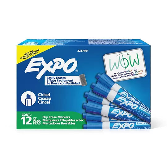 Marcador para pizarron Expo color azul c aja con 12 piezas